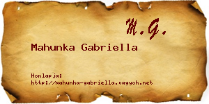 Mahunka Gabriella névjegykártya